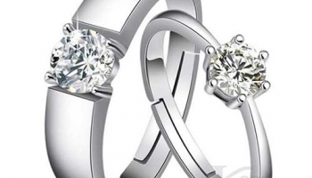 แหวนคู่รัก แหวนเงินแท้ แหวนสแตนเลสประดับเพชร